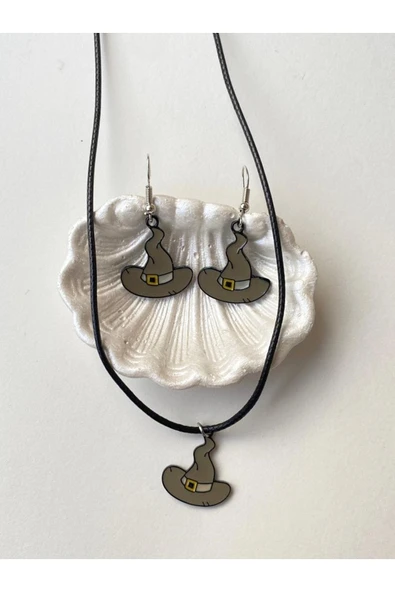 HP Seçmen Şapka Set Unisex Metal Kolye Küpe Set PYTKKLKP206 ürün görseli