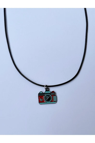 Fotoğraf Makinesi Kolye Unisex Suni Deri İpli Kolye PYTKKOLY0e0150 - Resim 3