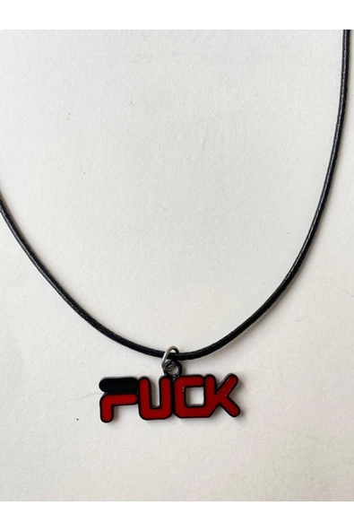 F*ck Yazılı Kolye Unisex İpli Kolye PYTKKOLYE234 - 3