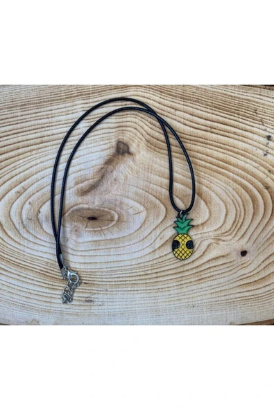 Meyve Gözlüklü Ananas Kolye Unisex Suni Deri Ipli Kolye Pytkkolye172 ürün görseli