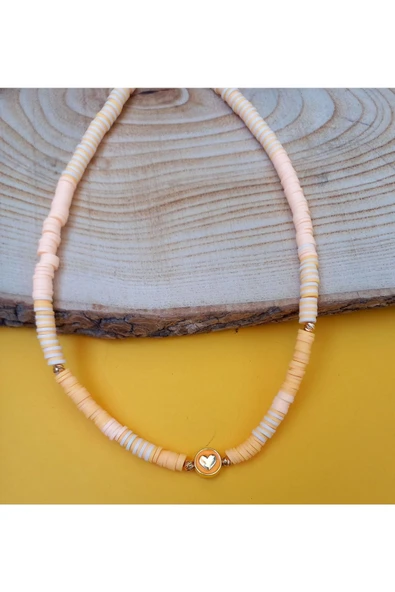 Kalpli Tuıruncu Boncuk Fimo Kolye Renkli Kadın Kolye Pytkfımoklye0114 - Resim 3