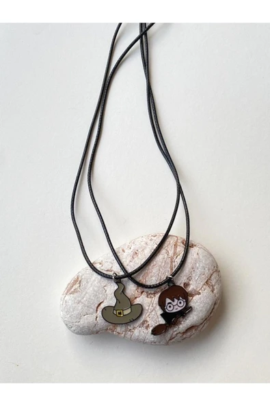 HP Seçmen Şapka Süpürge Kolye BFF Best Friends İpli Kolye PYTKKOLYE244 - Resim 2