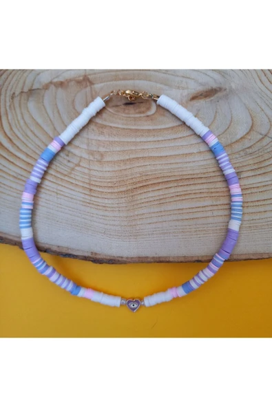 Ra'nın Gözü Mor Pembe Boncuk Fimo Kolye Renkli Kadın Kolye Pytkfımoklye0108 - Resim 4