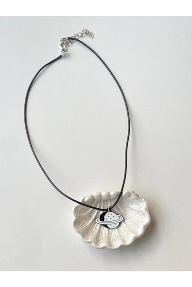 Satürn Gezegen Kolye Unisex İpli Kolye PYTKKOLYE264 - Resim 2