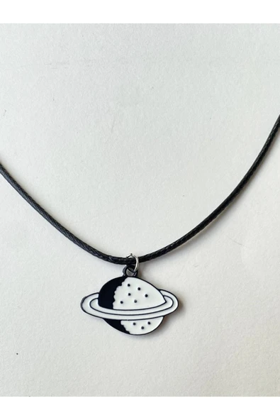 Satürn Gezegen Kolye Unisex İpli Kolye PYTKKOLYE264 - Resim 4