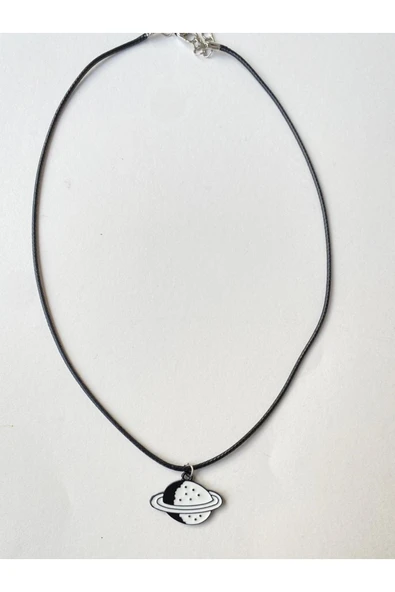Satürn Gezegen Kolye Unisex İpli Kolye PYTKKOLYE264 - Resim 3