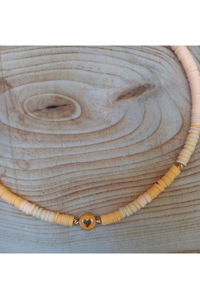 Kalpli Tuıruncu Boncuk Fimo Kolye Renkli Kadın Kolye Pytkfımoklye0114 - Resim 2