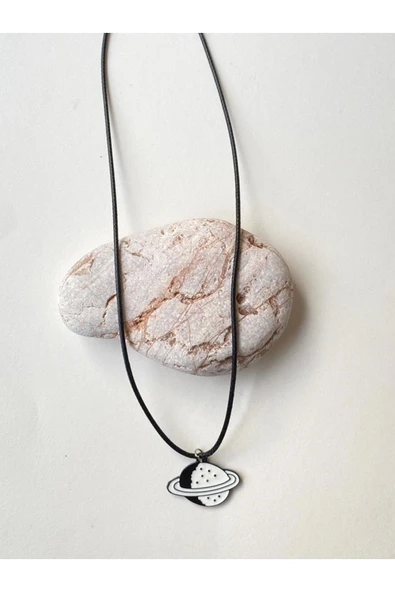 Satürn Gezegen Kolye Unisex İpli Kolye PYTKKOLYE264 - Resim 6