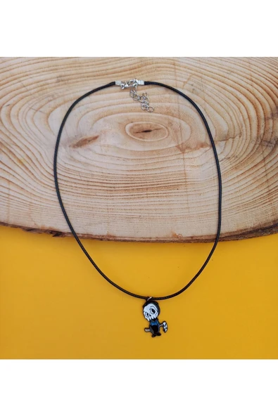 Kurukafa Azrail Kolye Unisex Suni Deri Ipli Kolye - Resim 2
