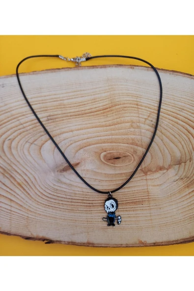 Kurukafa Azrail Kolye Unisex Suni Deri Ipli Kolye - Resim 4