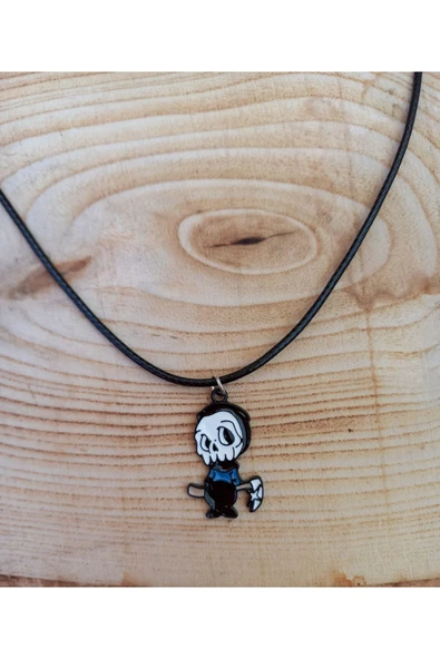 Kurukafa Azrail Kolye Unisex Suni Deri Ipli Kolye - Resim 6