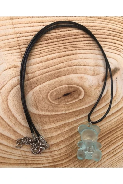 Ayıcık Kolye Hayvan Renkli Unisex Suni Deri Ipli Kolye Pytkkolye118 ürün görseli