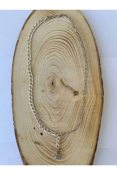 Yıldız Gümüş Rengi Zincir Kolye Unisex Zincir Kolye PYTKZNCKLY245 - Resim 2