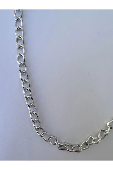 Gümüş Rengi Zincir Kolye Unisex Zincir Kolye PYTKZNCKLY241 - Resim 5