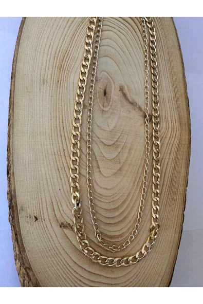 Gold Zincir Kolye Unisex Zincir Kolye PYTKZNCKLY235 - Resim 3