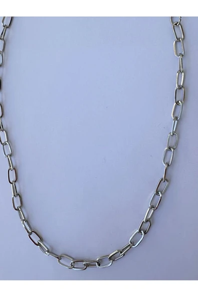 Gümüş Rengi Zincir Kolye Unisex Zincir Kolye PYTKZNCKLY242 - Resim 4