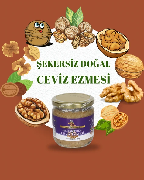 AdresS Fındık - Şekersiz Doğal Ceviz Ezmesi 350 g - 2