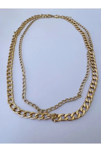 Gold Zincir Kolye Unisex Zincir Kolye PYTKZNCKLY235 - Resim 5