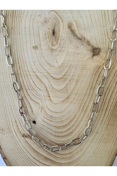 Gümüş Rengi Hip Hop Zincir Kolye Unisex Zincir Kolye PYTKZNCKLY264 - Resim 2