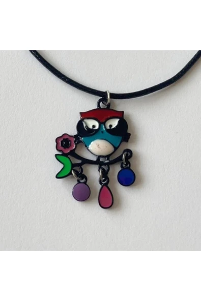 Baykuş Suni Deri Ipli Unisex Kolye Pytkkt006 ürün görseli