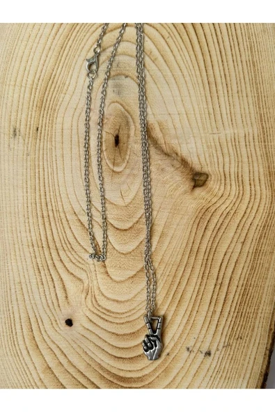 Barış Peace Eş İşareti Zincir Kolye PYTKZNKLY222 - Resim 2