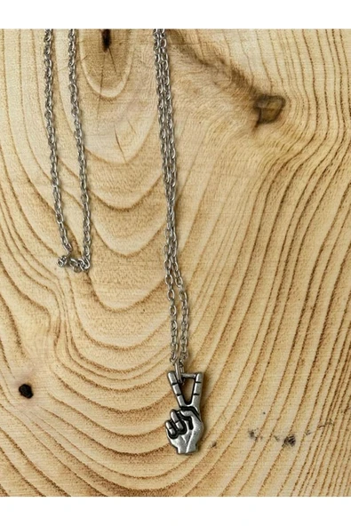Barış Peace Eş İşareti Zincir Kolye PYTKZNKLY222 ürün görseli