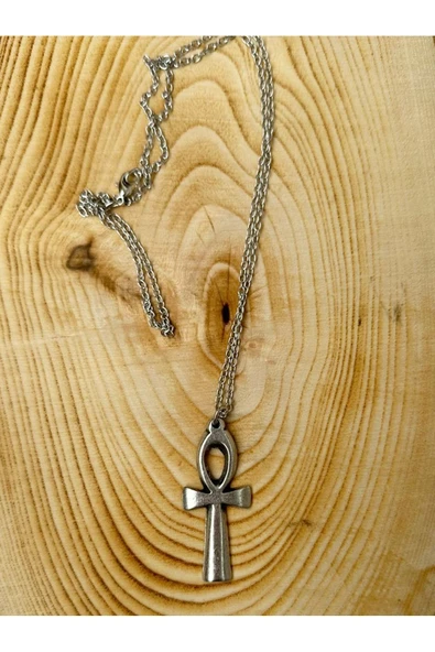 Antik Haç İşareti Zincir Kolye PYTKZNKLY212 - Resim 2