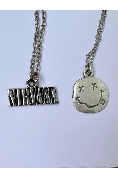Nirvana Smile BFF 2li Rock Metal Grup Zincir Kolye PYTKZNKLY157 - Resim 3