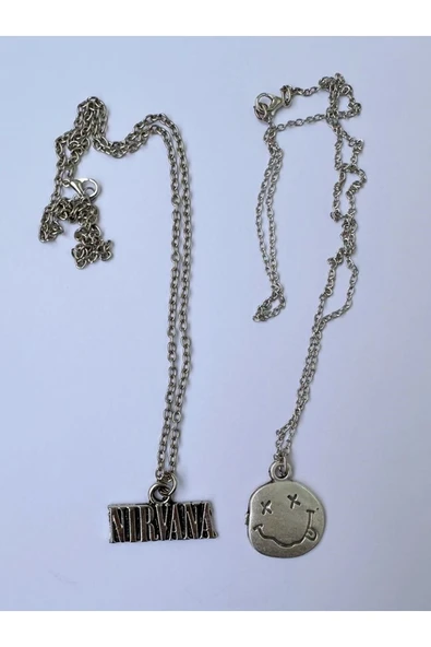 Nirvana Smile BFF 2li Rock Metal Grup Zincir Kolye PYTKZNKLY157 - Resim 2