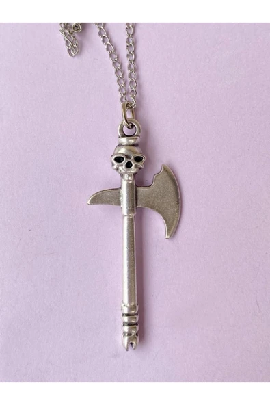 Kurukafa Skull Balta Zincir Kolye PYTKZNKLY61 - Resim 5