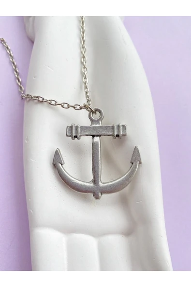 Çapa Dümen Deniz Gemi Zincir Kolye PYTKZNKLY48 - Resim 5