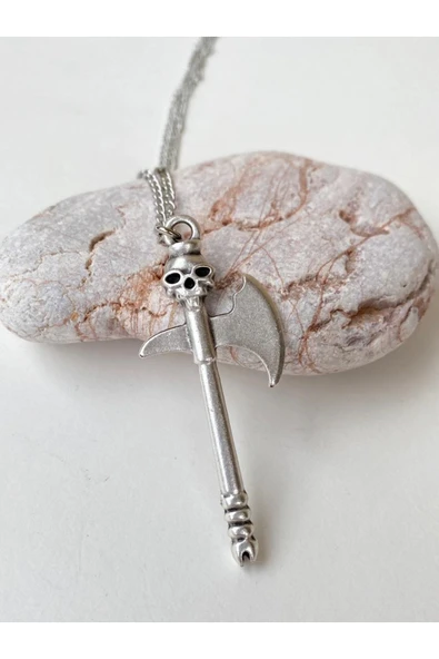 Kurukafa Skull Balta Zincir Kolye PYTKZNKLY61 - Resim 3