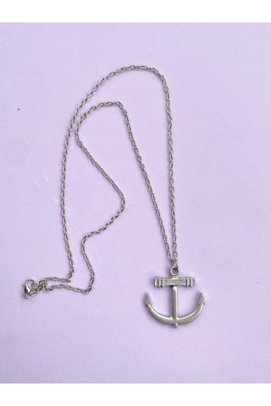 Çapa Dümen Deniz Gemi Zincir Kolye PYTKZNKLY48 - Resim 4