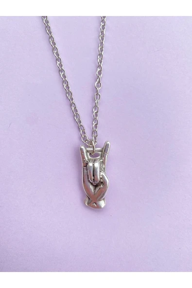 Rock El İşareti Zincir Kolye PYTKZNKLY86 - Resim 2