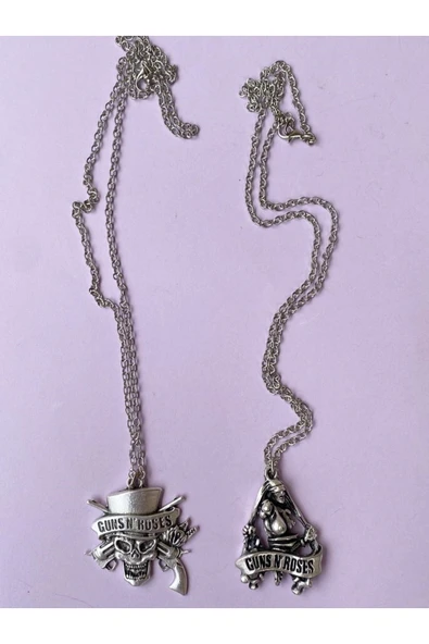 Guns'n Roses Kolye Rock 2li Bff Best Friends Zincir Kolye Pytkznbfkl11 - Resim 5