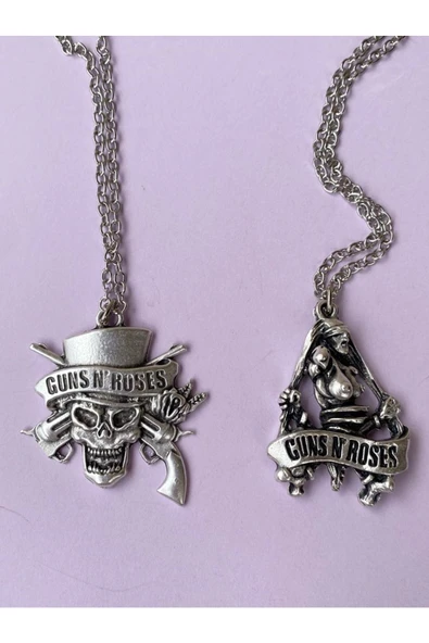 Guns'n Roses Kolye Rock 2li Bff Best Friends Zincir Kolye Pytkznbfkl11 - Resim 6