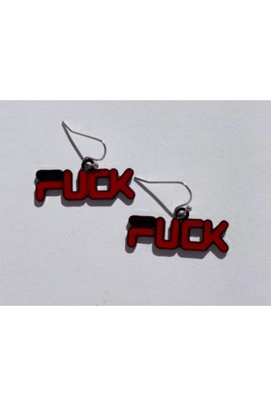 F*ck Yazılı Renkli Unisex Metal Küpe Pytkkp006