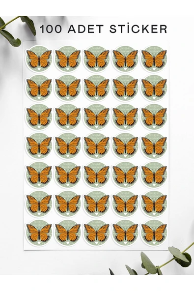 100 Adet Teşekkür Ederiz Stickers Paketleme Kargo Çıkartma PYT0KSTK153 - 3