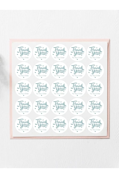 Desenli Thank You Teşekkür Stickers Paketleme Kargo Çıkartma PYTKSTK115 - 2