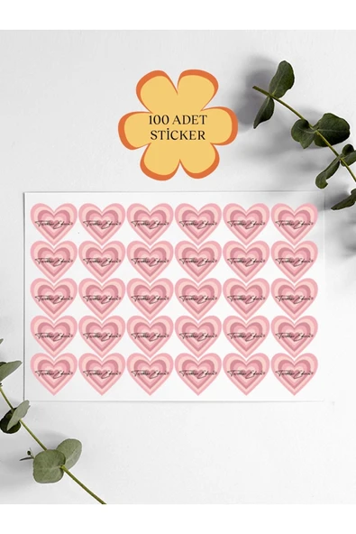 100 Adet Teşekkür Ederiz Stickers Paketleme Kargo Çıkartma PYT0KSTK139 - 1