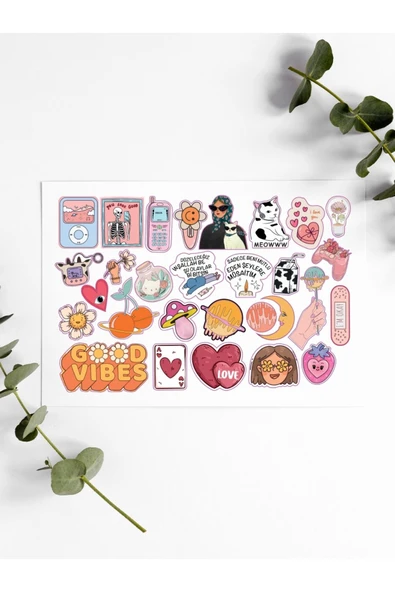 Groovy Tasarım Stickers Çıkartma PYTKSTK119 - Resim 2