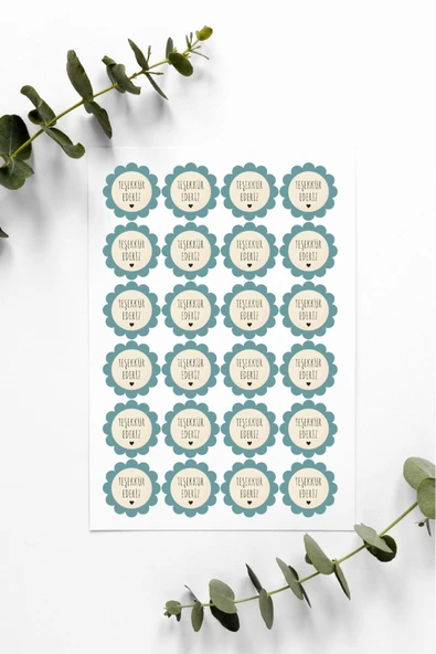 Desenli Thank You Teşekkür Stickers Çıkartma PYTKSTK074 ürün görseli