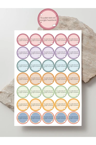 Desenli Thank You Teşekkür Stickers Paketleme Kargo Çıkartma PYTKSTK114 - 2