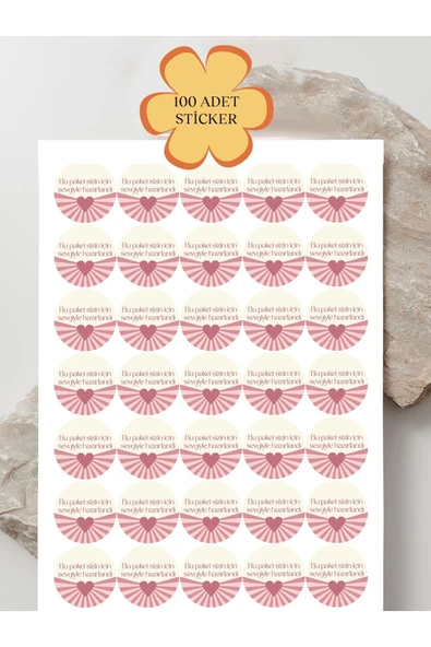 100 Adet Teşekkür Ederiz Stickers Paketleme Kargo Çıkartma PYT0KSTK140 ürün görseli