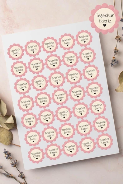 Desenli Thank You Teşekkür Stickers Paketleme Çıkartma PYTKSTK97 - 2