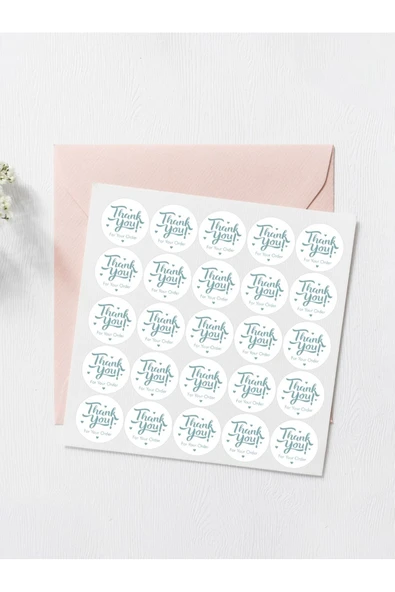 Desenli Thank You Teşekkür Stickers Paketleme Kargo Çıkartma PYTKSTK115 - 3