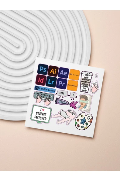 Grafik Tasarımcı Stickers Çıkartma PYTKSTK118 - 2