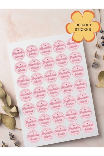 100 Adet Teşekkür Ederiz Stickers Paketleme Kargo Çıkartma PYT0KSTK146 - 1