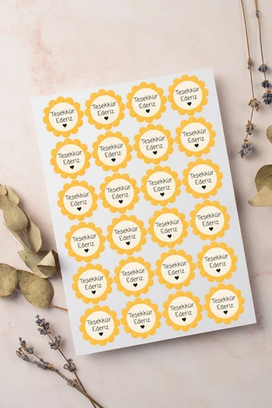 Papatya Thank You Teşekkür Stickers Çıkartma PYTKSTK073 - 1