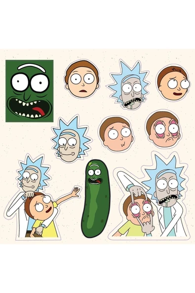 Rick Karışık Tasarımlı A5 Stickers Çıkartma PYTKSTK060 ürün görseli